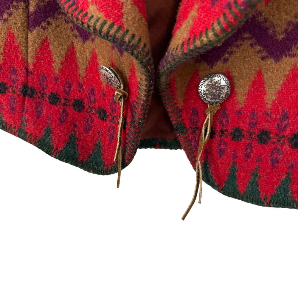 Circle T Womens Sz Medium 100% Wool Aztec Western Jacket Coat Shirt Top Artsy - Picture 6 of 10